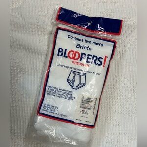 RARE vtg 1988 BLOOPERS FRUIT OF THE LOOM White MENS Briefs XL 42 44 Underwear